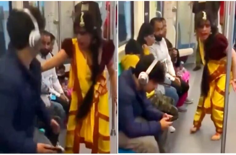 नोएडा मेट्रो में सफर कर रही थी भूलभुलैया की चुड़ैल ‘मंजोलिका’, देखने वालों की बजी बैंड manjolika