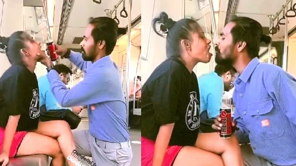 दिल्ली मेट्रो का अब तक का सबसे घिनौना Video, कपल ने एक-दूसरे के मुंह में किया कुल्ला
