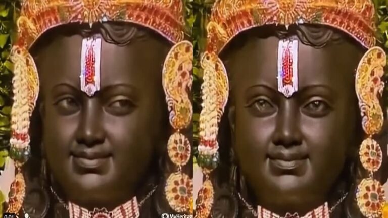 प्राण प्रतिष्ठा के बाद पलक झपकाने लगे रामलला! Video देख हैरान हुए लोग ramlala palken jhapka rahe