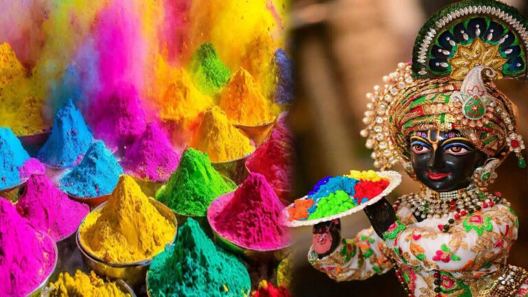 laddu gopal holi color