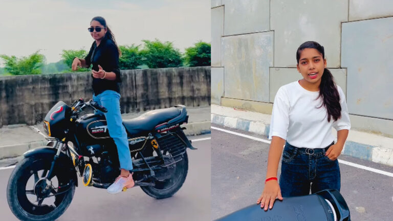 girl bike stunt video