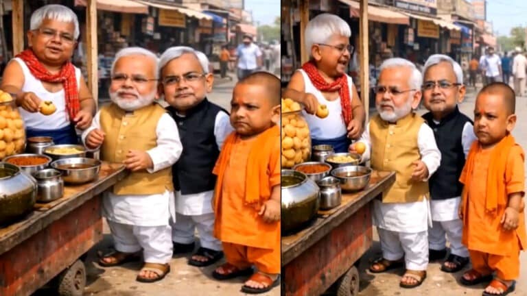 लालू यादव ने लगाया गोलगप्पा का ठेला! PM मोदी, नीतीश और योगी पहुंचे पानी-पूरी खाने, VIDEO वायरल Political AI Viral Video