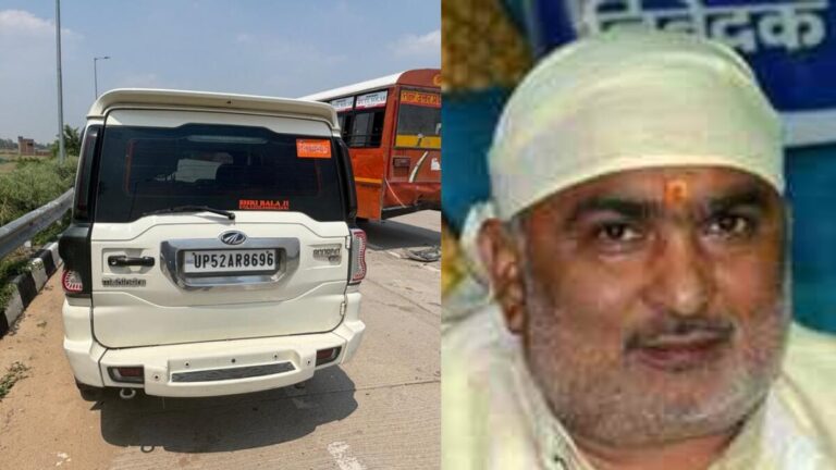 गोरखपुर हाईवे पर बड़ा हादसा, विधायक राजेश त्रिपाठी के काफिले की स्कॉर्ट गाड़ी रोडवेज बस से टकराई, 4 घायल Gorakhpur Road accident 1