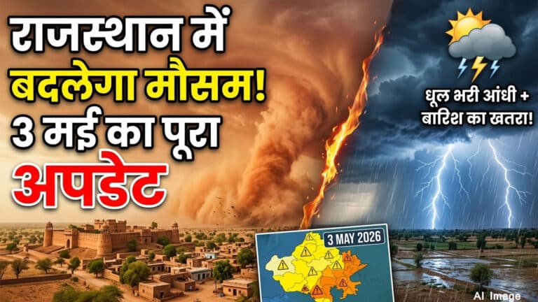 Rajasthan Weather: राजस्थान में बदलेगा मौसम! धूल भरी आंधी और बारिश का खतरा, जानें 3 मई का पूरा अपडेट rajasthan weather