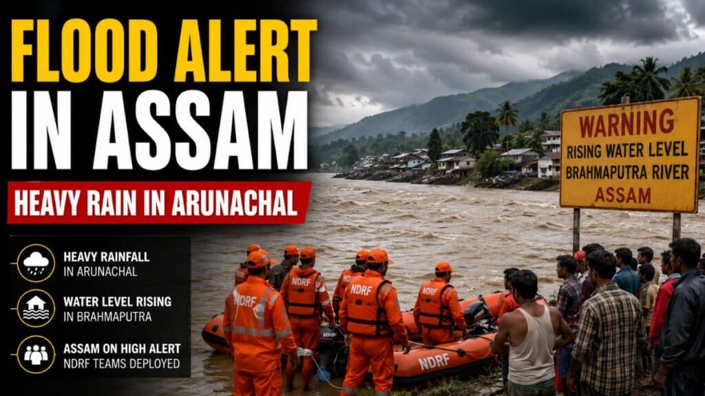 अरुणाचल प्रदेश में भारी बारिश के बाद असम में बाढ़ का खतरा बढ़ा, प्रशासन हाई अलर्ट पर Assam Flood ALert