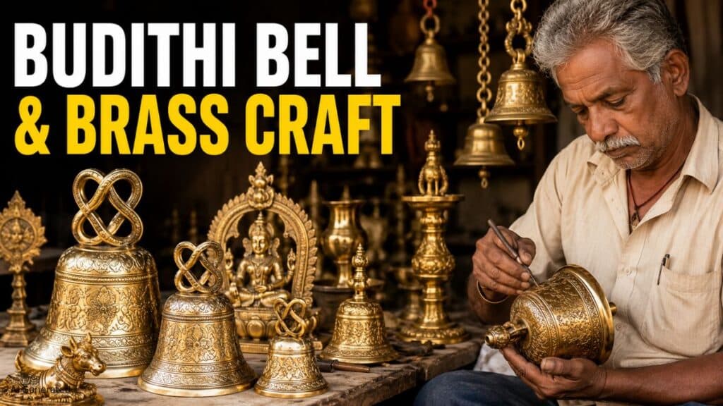 बुदिति बेल और ब्रास मेटल क्राफ्ट. आंध्र प्रदेश की पारंपरिक धातु कला Budithi Bell brass Craft