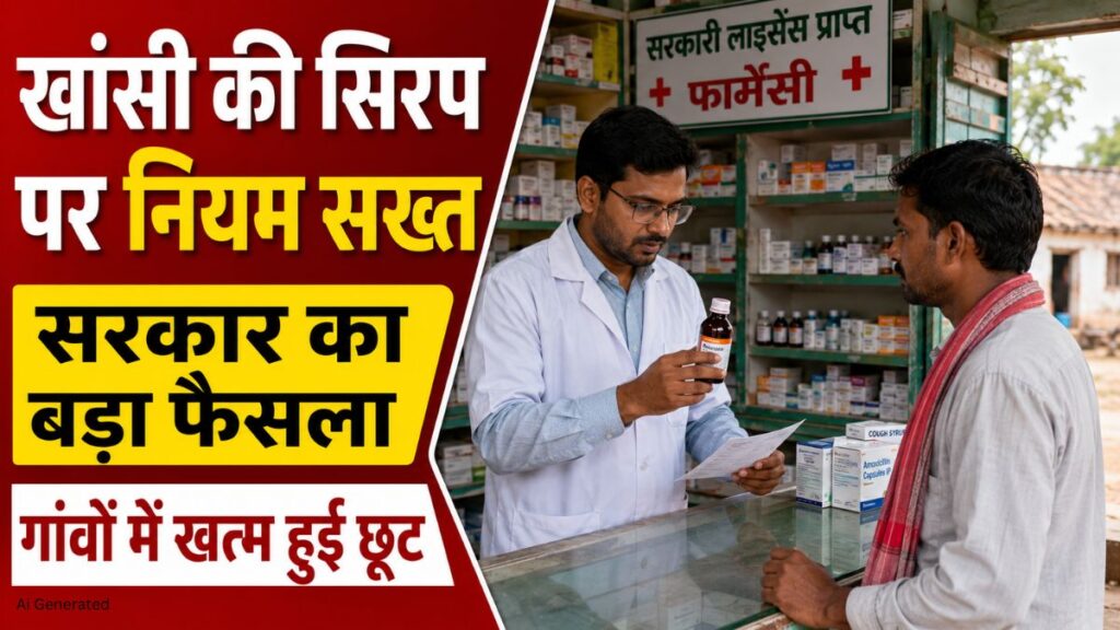 खांसी की सिरप बिक्री पर सरकार का बड़ा फैसला. छोटे गांवों में अब लाइसेंस प्राप्त मेडिकल स्टोर से ही मिलेगी दवा Cough Syrup Sale Rules