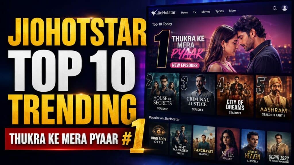 JioHotstar Top 10 Trending. नंबर 1 पर छाया ‘ठुकरा के मेरा प्यार 2’, टॉप ट्रेंडिंग लिस्ट में शामिल हुए ये शो और फिल्में Jio Hotstar Top 10 Trending