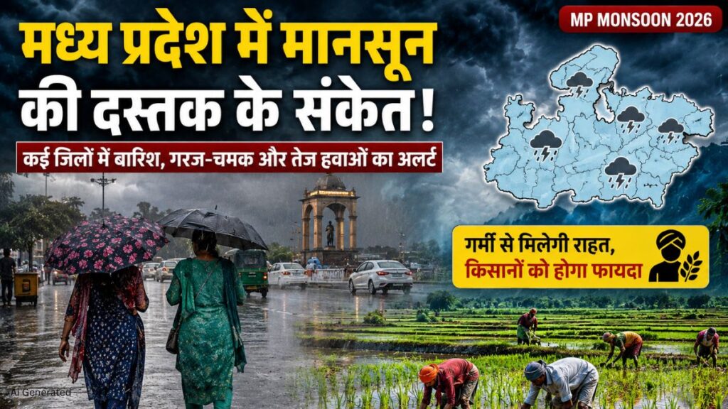 MP Monsoon 2026: प्रदेश के कई जिलों में बारिश और आंधी की चेतावनी, जानें IMD का ताजा पूर्वानुमान MP MOnsoon