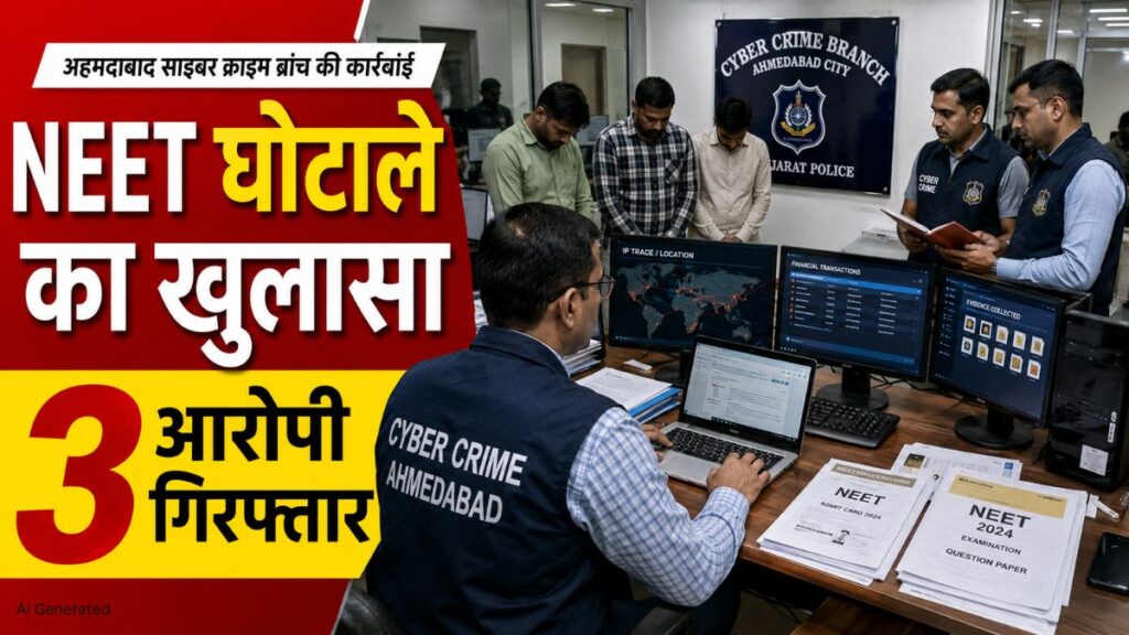 NEET परीक्षा के नाम पर ठगी का भंडाफोड़. अहमदाबाद साइबर क्राइम ब्रांच ने 3 आरोपियों को किया गिरफ्तार NEET Exam Fraud