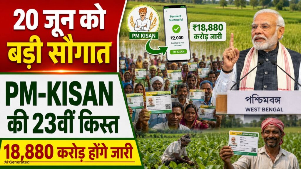 20 जून को PM-KISAN की 23वीं किस्त जारी करेंगे प्रधानमंत्री मोदी. 9.44 करोड़ किसानों के खातों में पहुंचेंगे 18,880 करोड़ रुपये PM KISAN