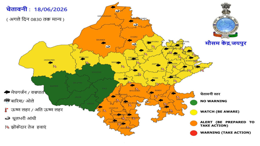 Rajasthan Weather Update 18 june in