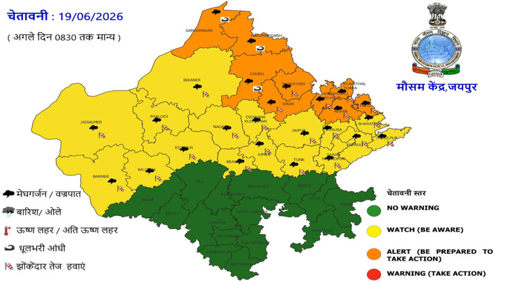 Rajasthan Weather Update 19 june in