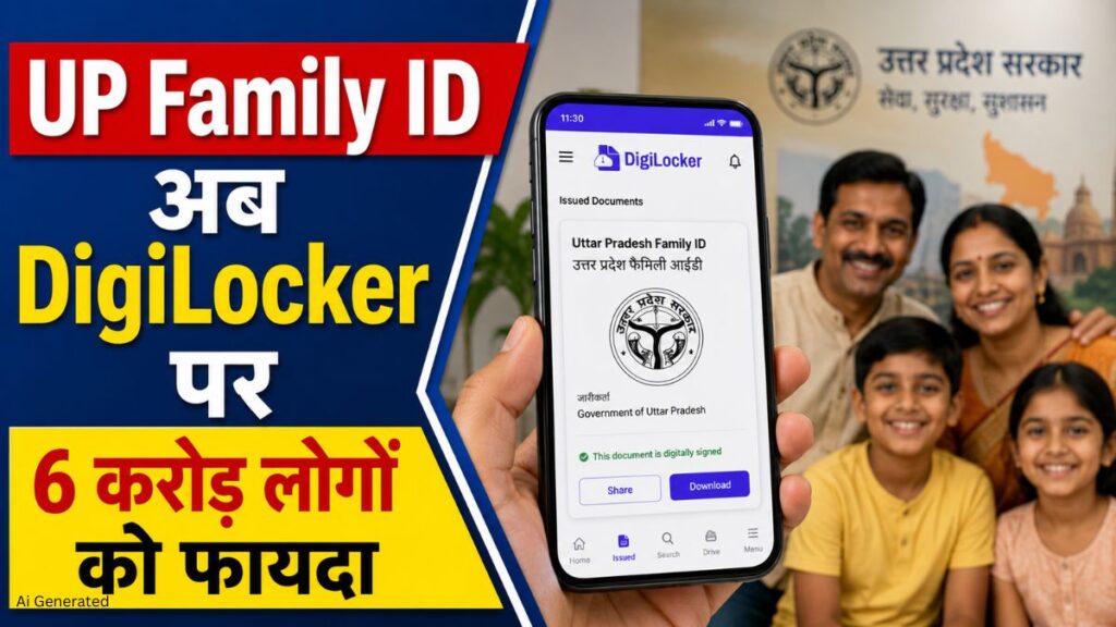 UP Family ID अब DigiLocker पर उपलब्ध. 6 करोड़ से अधिक नागरिकों को मिलेगा बड़ा फायदा UP Family ID