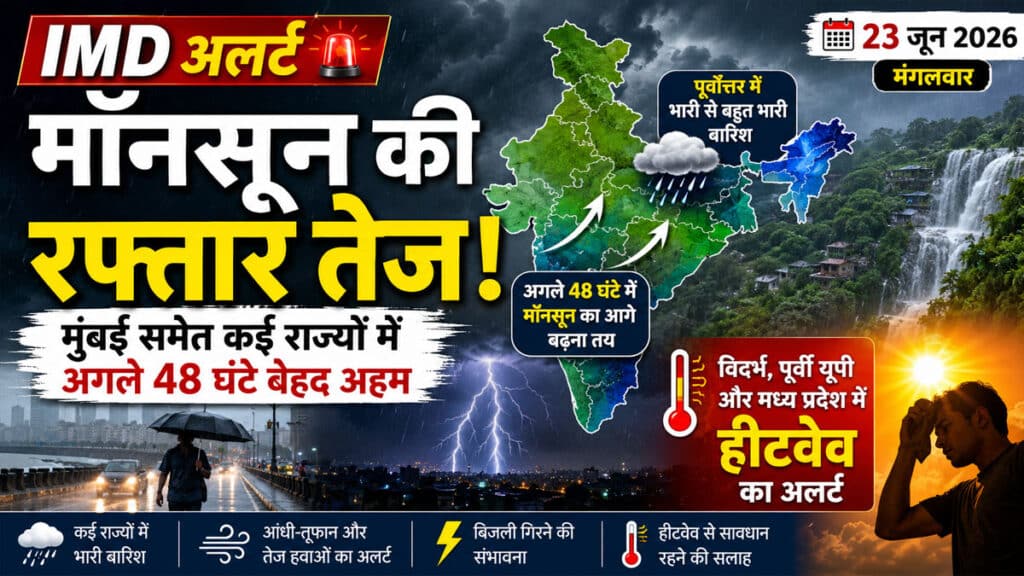 Weather Update: मॉनसून की रफ्तार तेज, पूर्वोत्तर में भारी बारिश का अलर्ट, कई राज्यों में हीटवेव जारी Weather Update