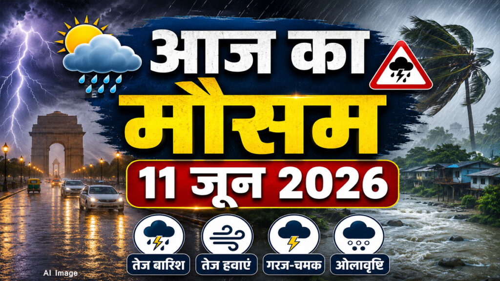 Weather Update 11 June: 13 जून तक मौसम का बड़ा अलर्ट, दिल्ली समेत उत्तर भारत में आंधी-ओले की चेतावनी aaj ka mausam 11 june