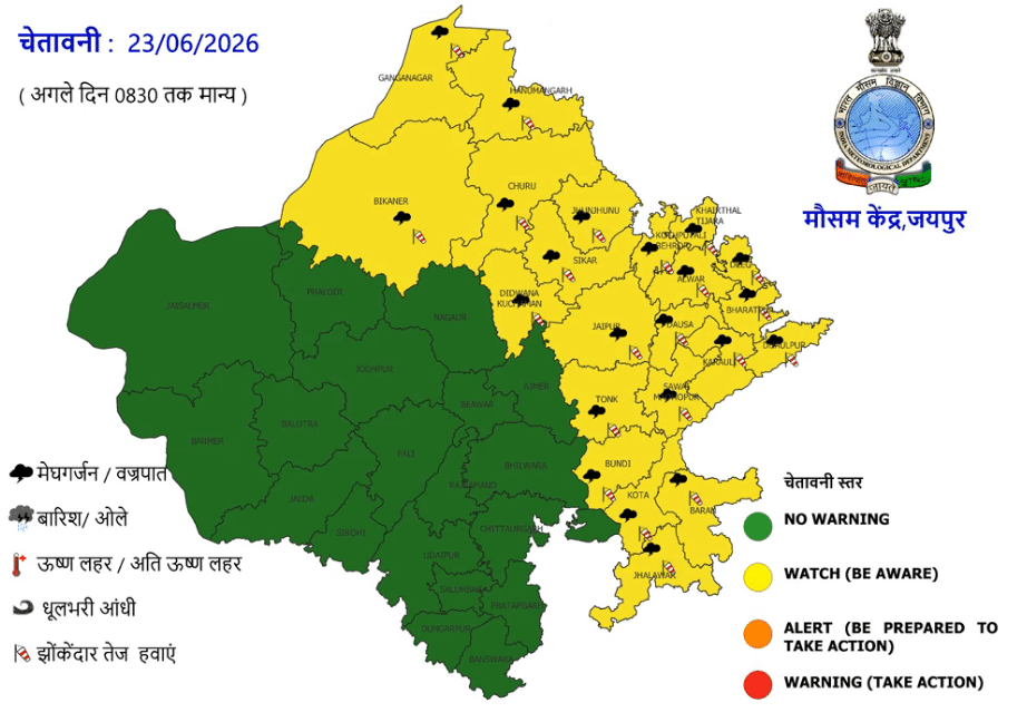 Rajasthan Weather Update: राजस्थान में फिर एक्टिव हुआ वेदर सिस्टम, कई जिलों में बारिश और आंधी के आसार 1 RJ Weather