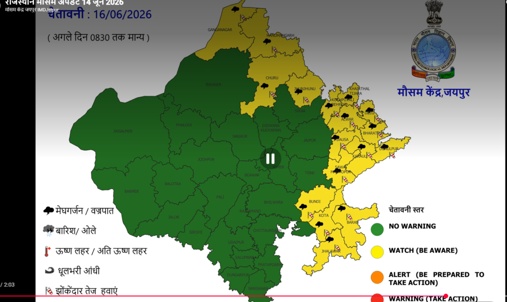 Rajasthan Weather Update: राजस्थान में मौसम का बड़ा यू-टर्न! 15 जून से इन जिलों में आंधी-बारिश का अलर्ट 1 image 8