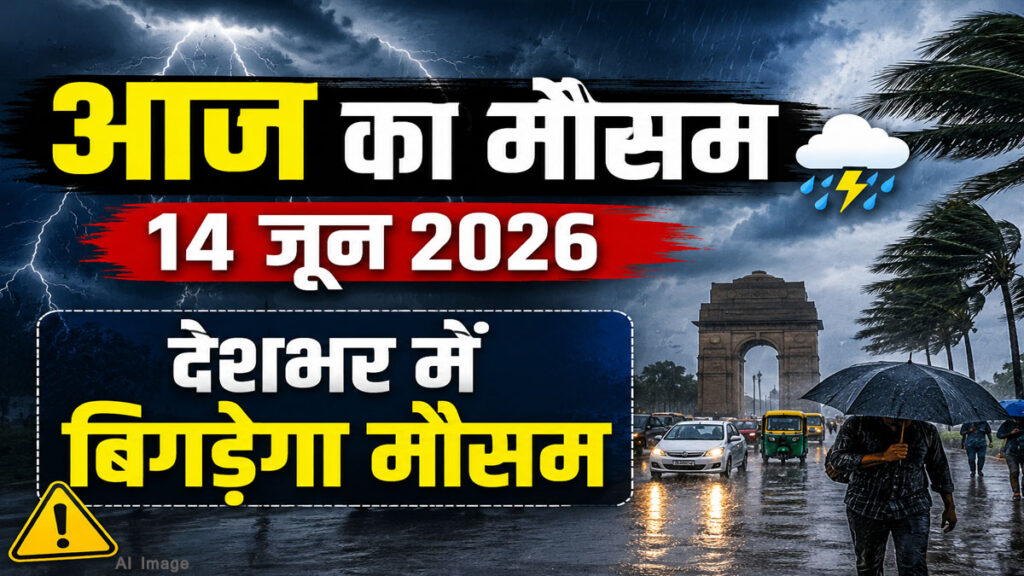 Weather Update: मानसून से पहले मौसम का रौद्र रूप, कई राज्यों में गरज-चमक और तेज हवाओं की चेतावनी imd weather update 14 june 2026