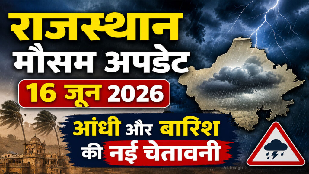 Rajasthan Weather Update: 16 जून को कई जिलों में आंधी, तेज हवाओं और गरज-चमक का अलर्ट rajasthan weather 16 june main