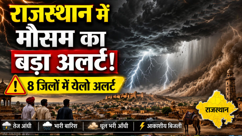 Rajasthan Weather Update: राजस्थान में गरजेंगे बादल, चमकेगी बिजली! 8 जिलों में येलो अलर्ट, कई इलाकों में आंधी-बारिश की चेतावनी rajasthan weather update 14 june 2026.jpg