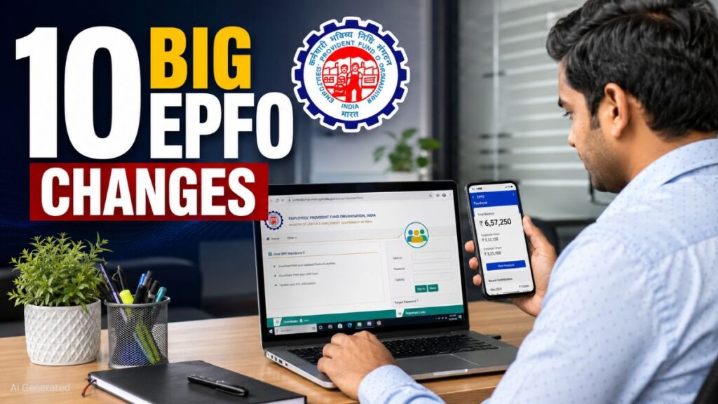 EPFO के 10 बड़े बदलाव: PF निकासी हुई आसान, ₹5 लाख तक ऑटो क्लेम और तेज होंगी सभी सेवाएं 10 BIG EPFO CHANGES