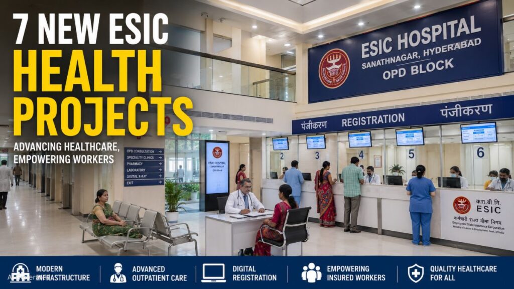 ESIC की 7 नई स्वास्थ्य परियोजनाओं का 14 जुलाई को उद्घाटन, ₹668 करोड़ की सुविधाओं से 53 लाख लाभार्थियों को मिलेगा फायदा 7 NEW ESIC HEALTH PROJECTS