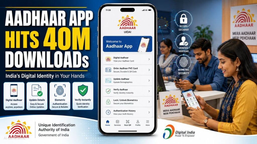 Aadhaar App ने पार किया 4 करोड़ डाउनलोड का आंकड़ा, मोबाइल नंबर और पता अपडेट जैसी सेवाओं का बढ़ा उपयोग AAdhaar App