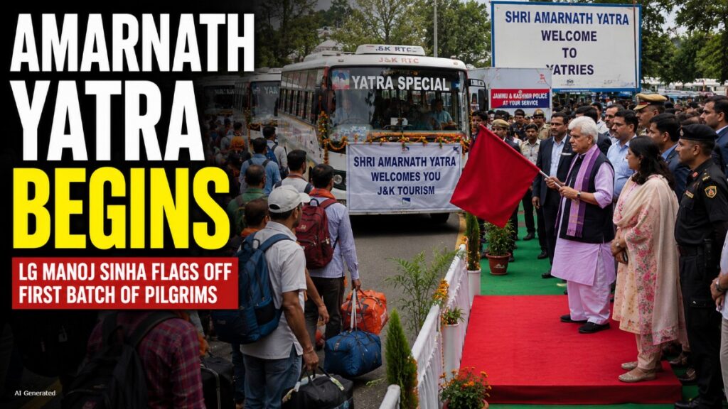 अमरनाथ यात्रा 2026 शुरू. जम्मू से 4,822 श्रद्धालुओं का पहला जत्था रवाना Amarnath Yatra