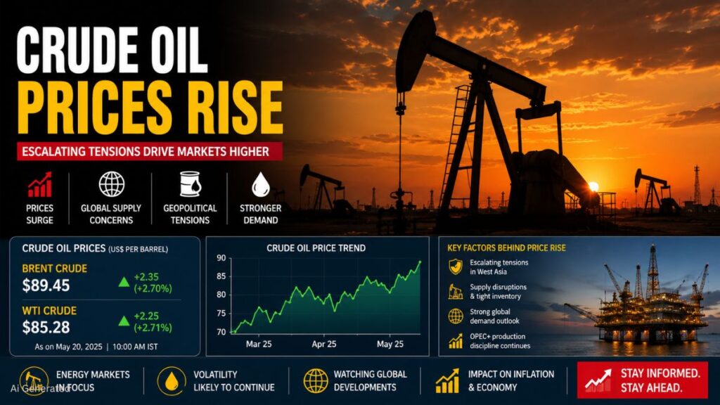 Crude Oil Price Today: पश्चिम एशिया में बढ़ते तनाव के बीच कच्चे तेल की कीमतों में तेजी Crude Oil Price Today