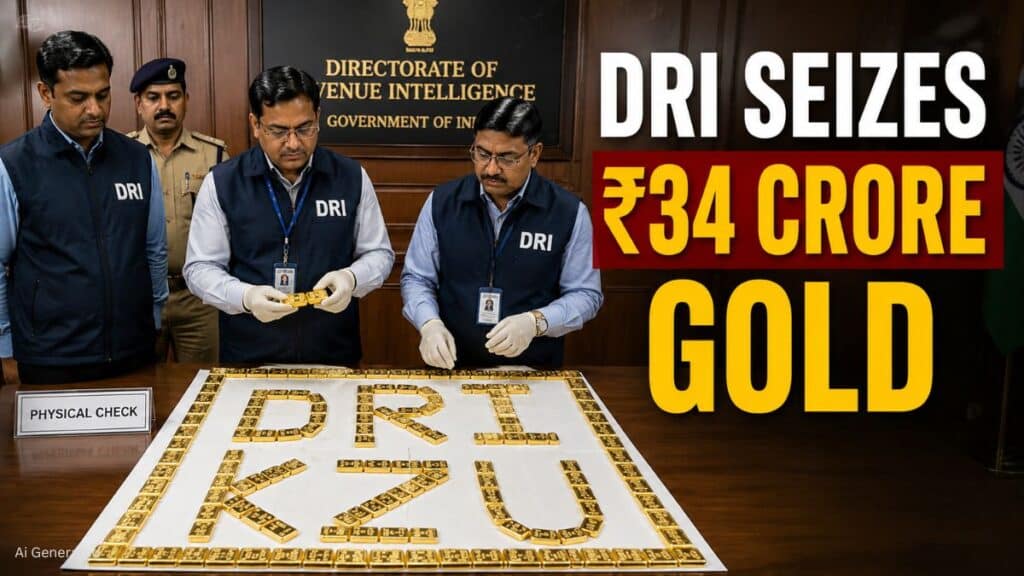 DRI का बड़ा एक्शन. पश्चिम बंगाल में ₹34 करोड़ का 24 किलो विदेशी सोना जब्त, 7 तस्कर गिरफ्तार DRI