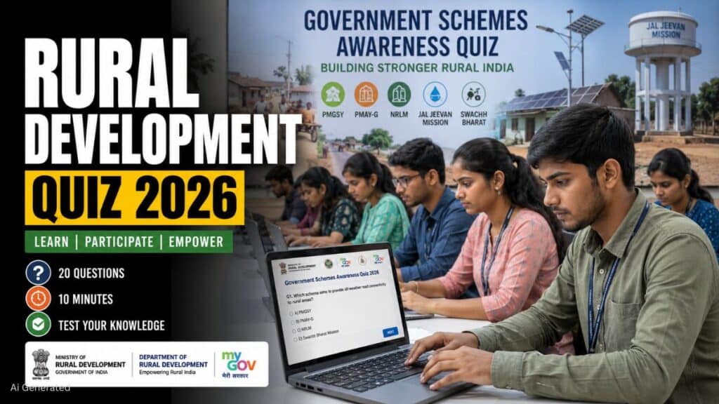 Department of Rural Development Schemes Awareness Quiz 2026 शुरू, जीतें ₹10,000 तक और पाएं Red Fort Invitation Department of Rural Development Schemes Awareness Quiz 2026