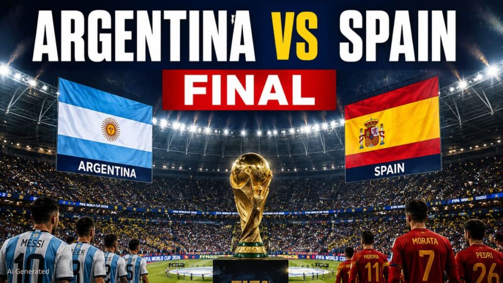 FIFA World Cup 2026: इंग्लैंड ने फ्रांस को 6-4 से हराकर जीता कांस्य पदक, आज अर्जेंटीना और स्पेन के बीच होगा फाइनल FIFA World Cup 2026 ARGENTINA VS SPAIN FINAL