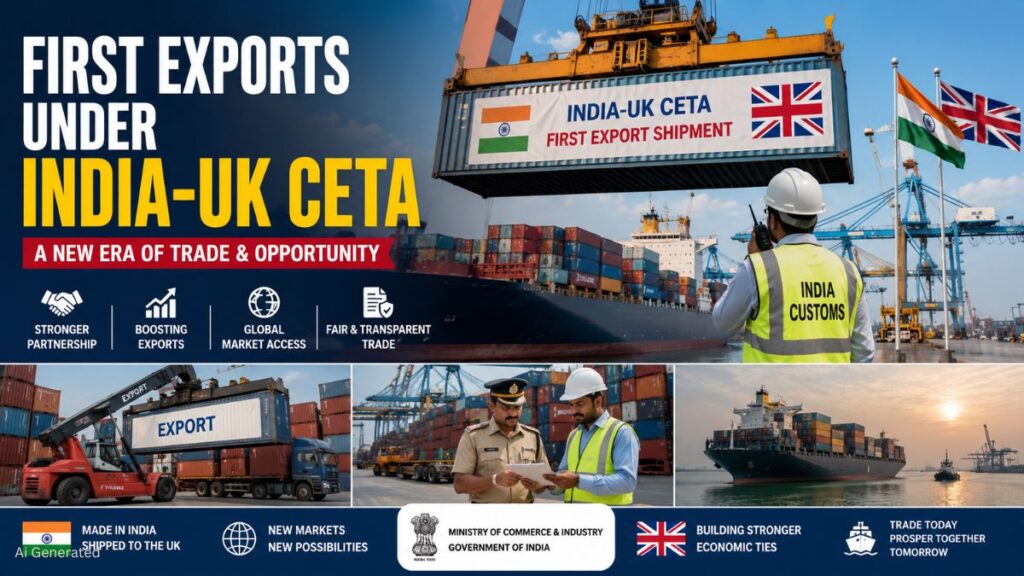 India-UK CETA लागू होते ही UK के लिए रवाना हुई पहली निर्यात खेप, कई राज्यों से शुरू हुआ एक्सपोर्ट FIRST EXPORTS UNDER INDIA-UK CETA