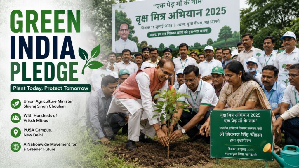 पर्यावरण संरक्षण संकल्प कार्यक्रम में 17,000 वृक्ष मित्रों से जुड़ेंगे शिवराज सिंह चौहान, जनभागीदारी को मिलेगा बढ़ावा GREEN INDIA PLEDGE