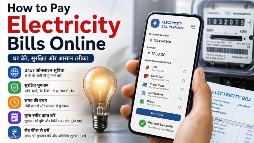 बिजली बिल ऑनलाइन कैसे जमा करें? घर बैठे मिनटों में करें पेमेंट How to Pay Electricity Bill Online