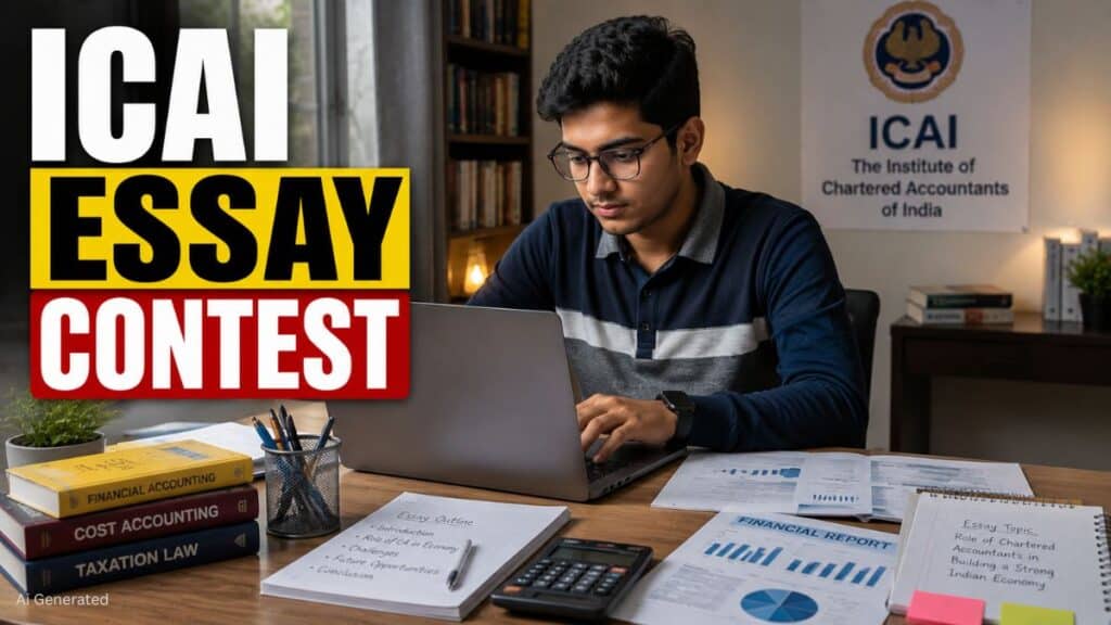 ICAI Essay Writing Competition 2026 शुरू, 600 शब्दों का निबंध लिखकर जीतें ₹25,000 तक का पुरस्कार ICAI Essay प्रतियोगिता