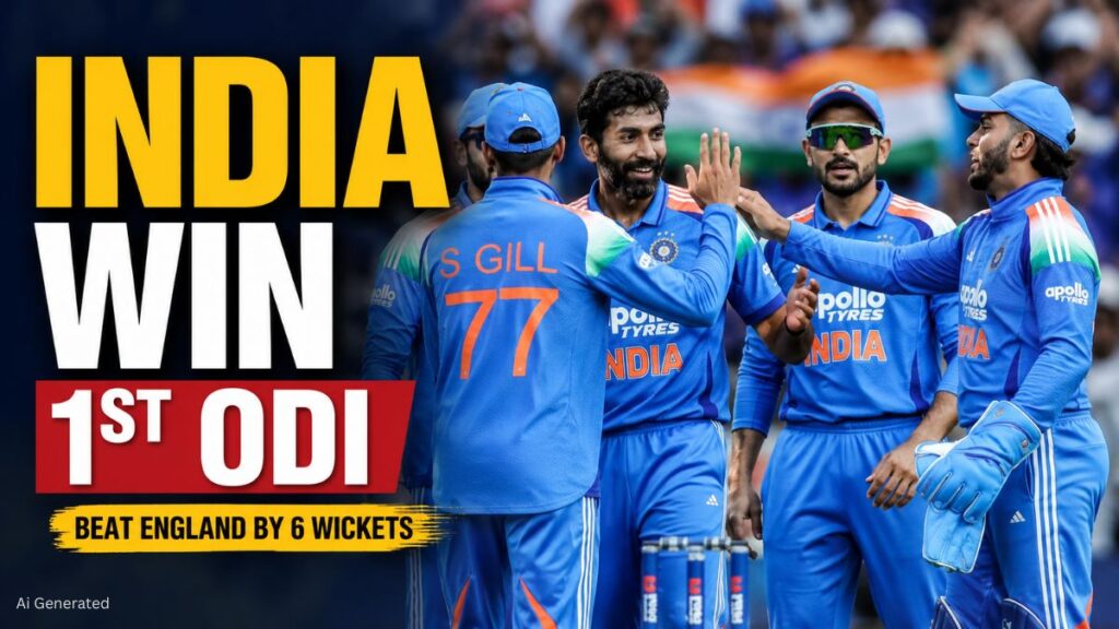भारत ने पहले वनडे में इंग्लैंड को 6 विकेट से हराया, सीरीज में बनाई 1-0 की बढ़त IND Vs Eng