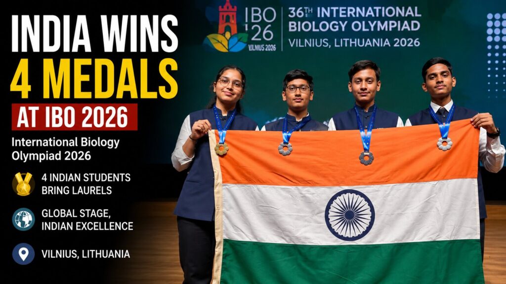 IBO 2026 में भारत का शानदार प्रदर्शन, 1 गोल्ड और 3 सिल्वर मेडल जीतकर बढ़ाया देश का गौरव INDIA WINS 4 MEDALS AT IBO 2026
