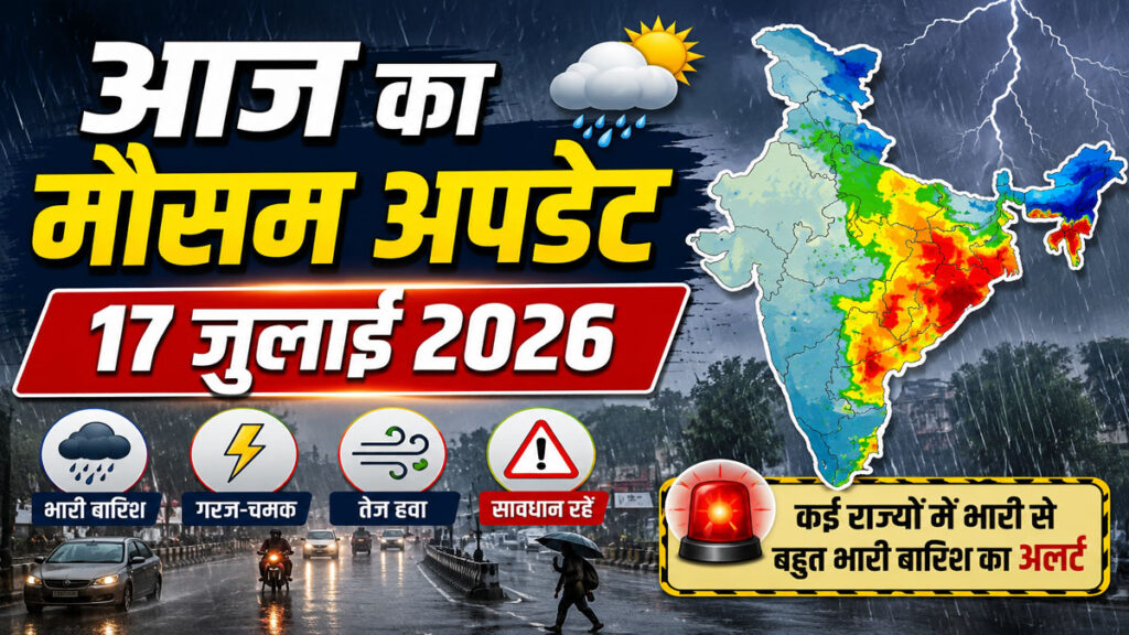 Weather Update: 17 जुलाई से मौसम का बड़ा यू-टर्न, इन राज्यों में मूसलाधार बारिश का रेड अलर्ट Weather Update 17 July 2026