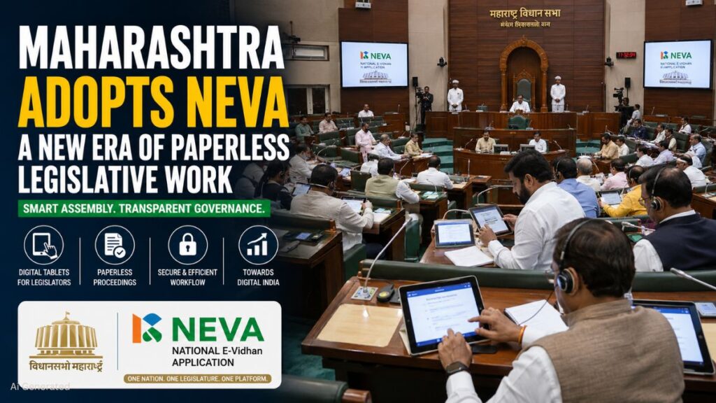 महाराष्ट्र विधानसभा में जल्द लागू होगा NeVA, डिजिटल और पेपरलेस होगी पूरी विधायी व्यवस्था MAHARASHTRA ADOPTS NEVA