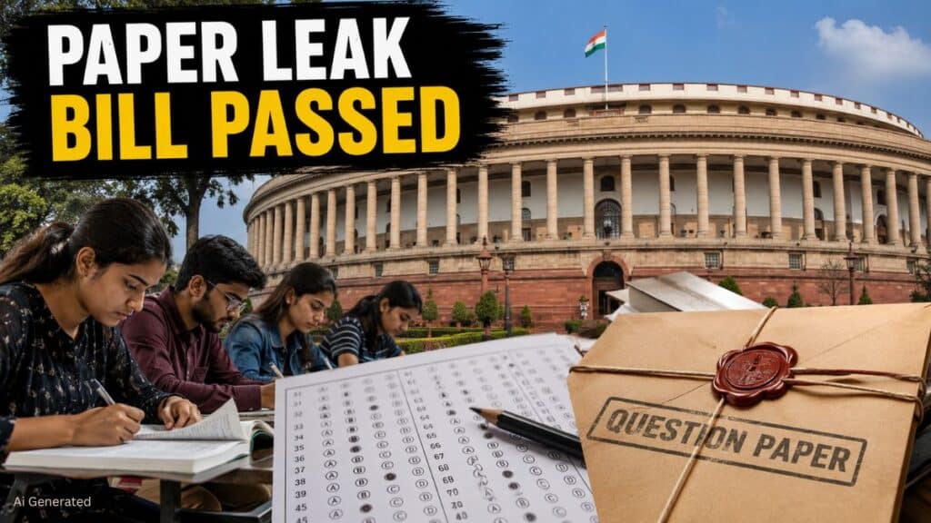 Paper Leak Bill 2026: लोकसभा से पास हुआ लोक परीक्षा (अनुचित साधनों की रोकथाम) संशोधन विधेयक, पेपर लीक रोकने की दिशा में बड़ा कदम Paper Leak Bill Passed
