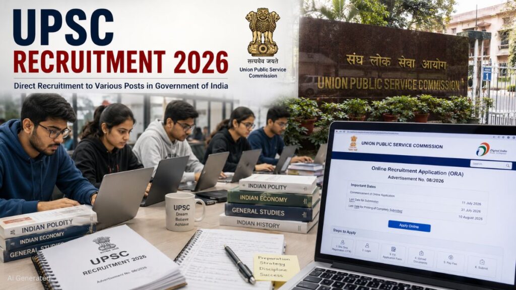 UPSC ने विभिन्न सरकारी पदों पर सीधी भर्ती निकाली, 31 जुलाई तक करें ऑनलाइन आवेदन UPSC RECRUITMENT 2026