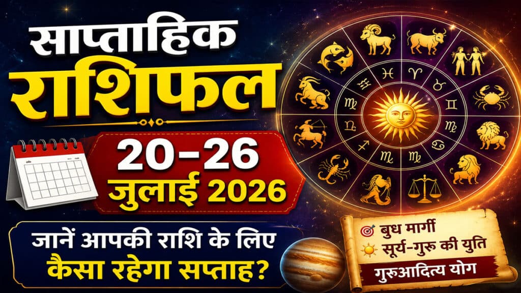 Weekly Horoscope 20 To 26 July 2026: बुध होंगे मार्गी, बनेगा गुरुआदित्य योग, जानें 20 से 26 जुलाई का साप्ताहिक राशिफल Weekly Horoscope 20 July To 26 July 2026