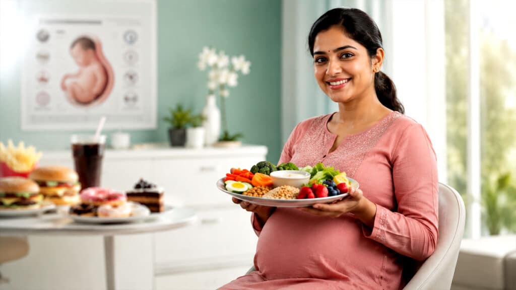 प्रेगनेंसी में बार-बार लगती है भूख? ओवर ईटिंग से बचने के ये आसान टिप्स जानिए pregnancy-overeating-tips.jpg