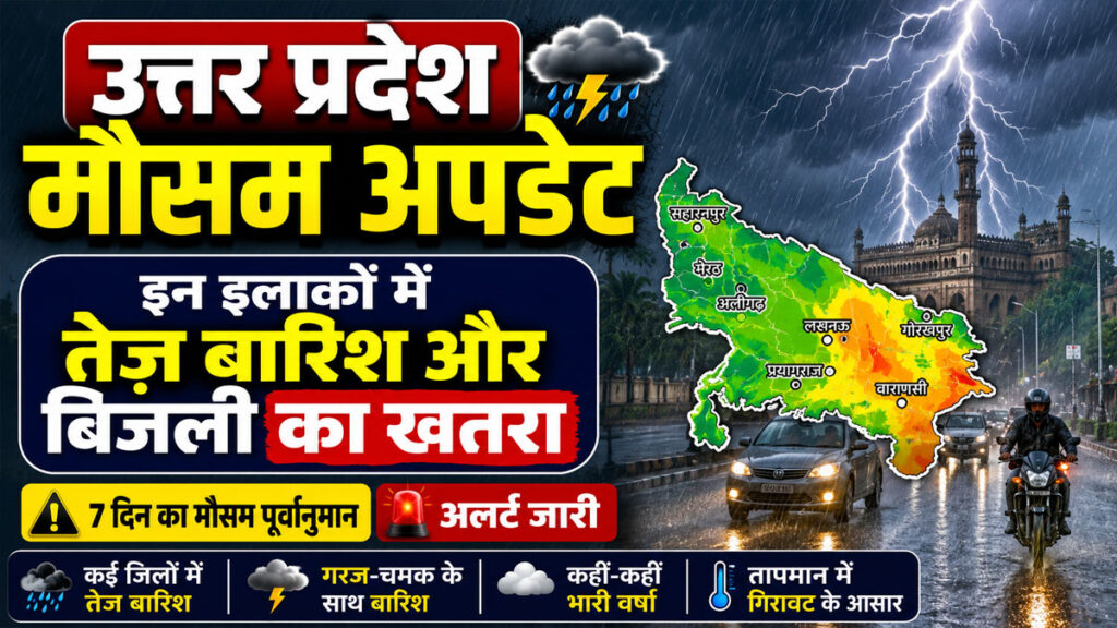 UP Weather Update: यूपी में फिर बरसेगा मानसून, 14 जुलाई से कई जिलों में भारी बारिश का अलर्ट UP Weather Update 14 July 2026