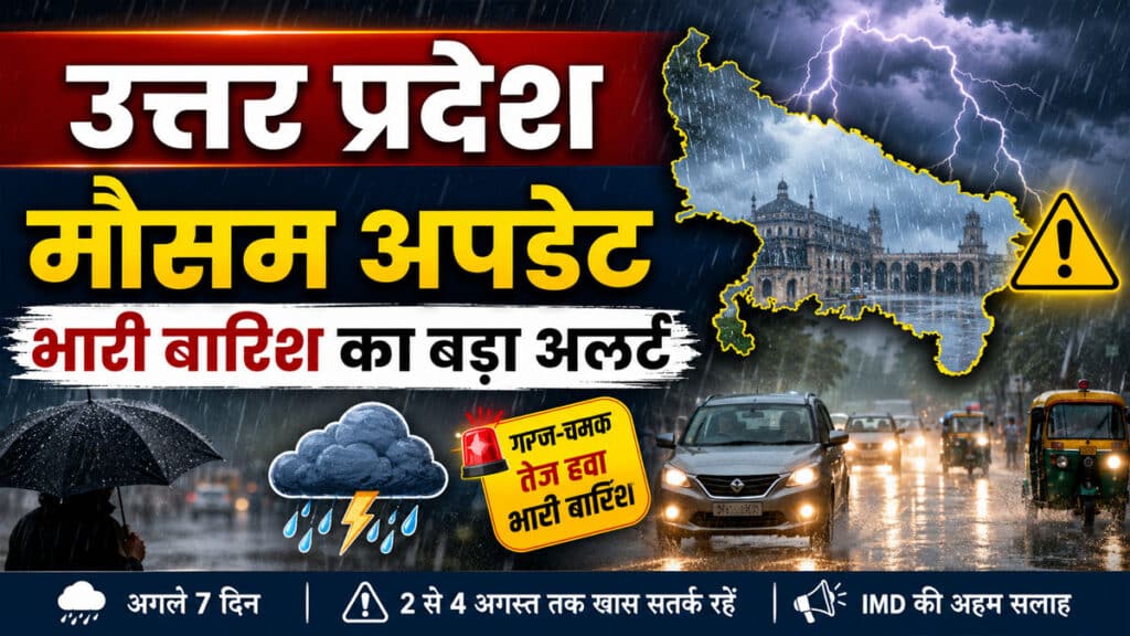 UP Weather Update: उत्तर प्रदेश में फिर बारिश का दौर, IMD ने अगले 7 दिनों का जारी किया नया पूर्वानुमान UP Weather Update 31 July 2026