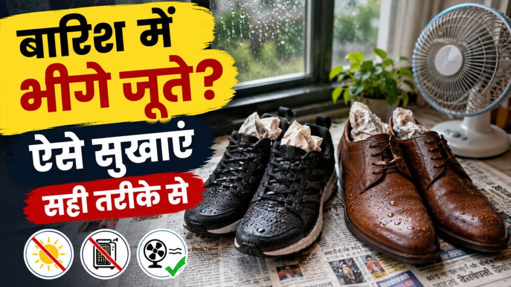 Wet Shoes Tips: बारिश में भीगे जूते कैसे सुखाएं? जानें आसान और सुरक्षित तरीके Wet Shoes Tips