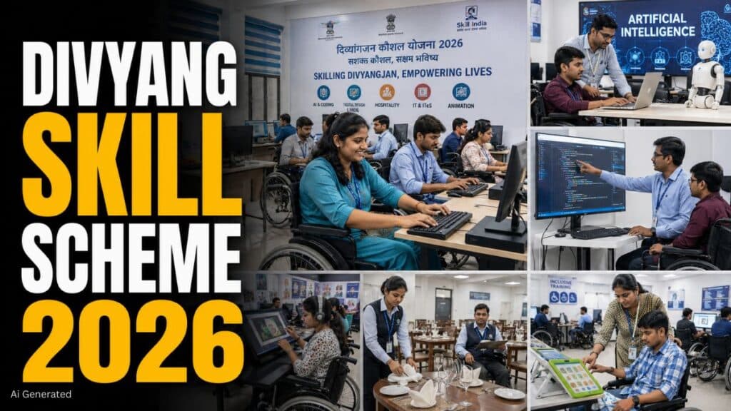दिव्यांगजन कौशल योजना 2026: दिव्यांगों को IT, AVGC और हॉस्पिटैलिटी सेक्टर में मिलेगा रोजगारोन्मुख प्रशिक्षण दिव्यांगजन कौशल योजना