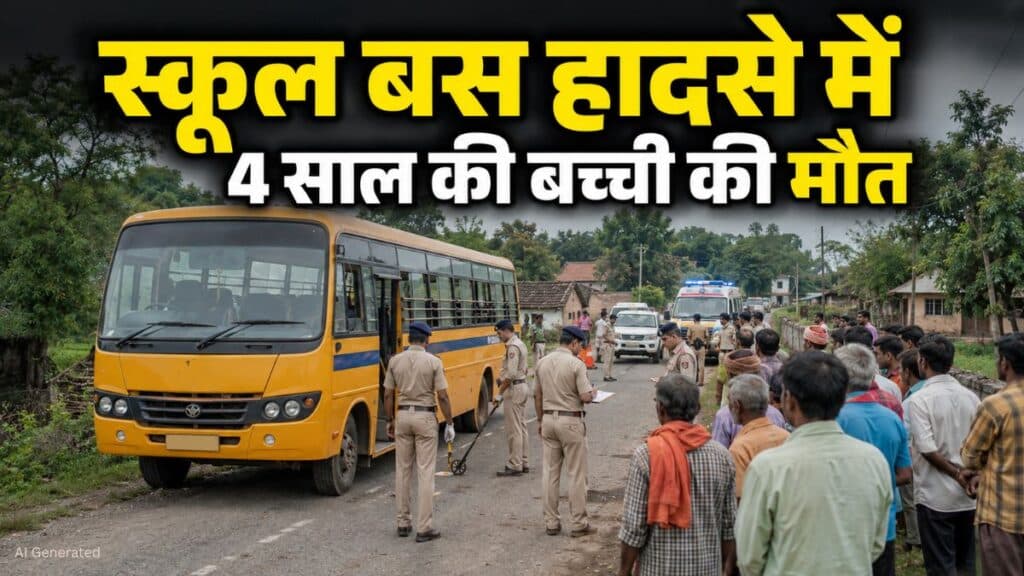 बेमेतरा में दर्दनाक हादसा, स्कूल बस की चपेट में आने से 4 साल की बच्ची की मौत Bemetara School Bus Accident